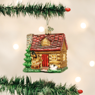 Old World Christmas Blown Glass Lake Cabin Ornament