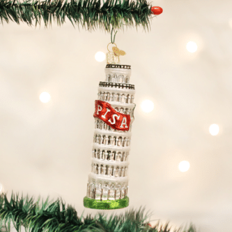 Old World Christmas Blown Glass Leaning Tower of Pisa Ornament