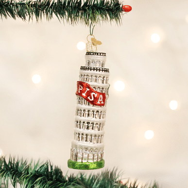 Old World Christmas Blown Glass Leaning Tower of Pisa Ornament