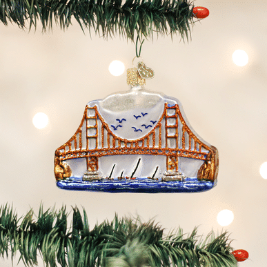 Old World Christmas Blown Glass Golden Gate Bridge Ornament