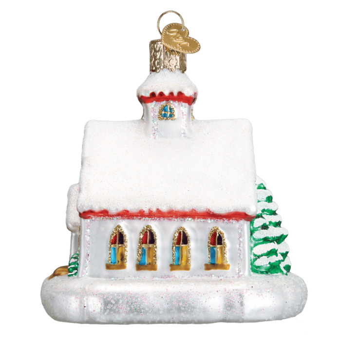 Old World Christmas Blown Glass Country Church Ornament