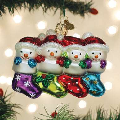 Snow Family Ornament Old World Christmas Personalized