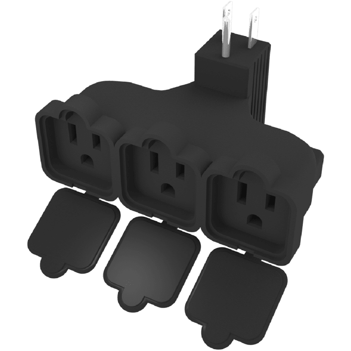 Outdoor Heavy Duty Covered Adapter Three Outlet