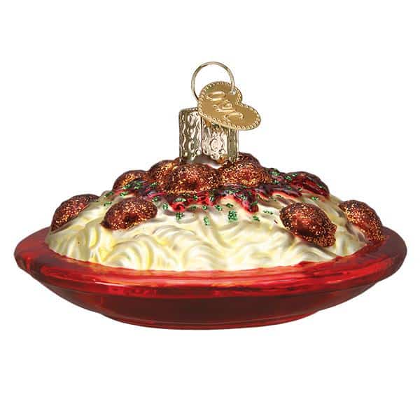 Old World Christmas Blown Glass Spaghetti and Meatballs Ornament