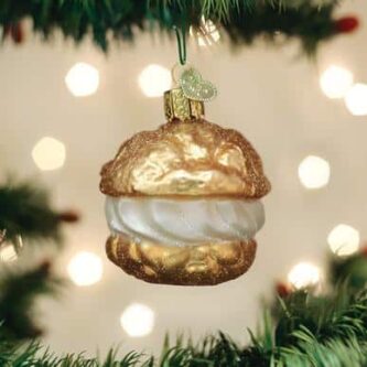 Old World Christmas Blown Glass Cream Puff Ornament