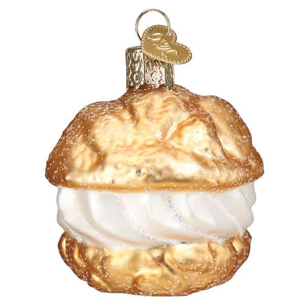 Old World Christmas Blown Glass Cream Puff Ornament