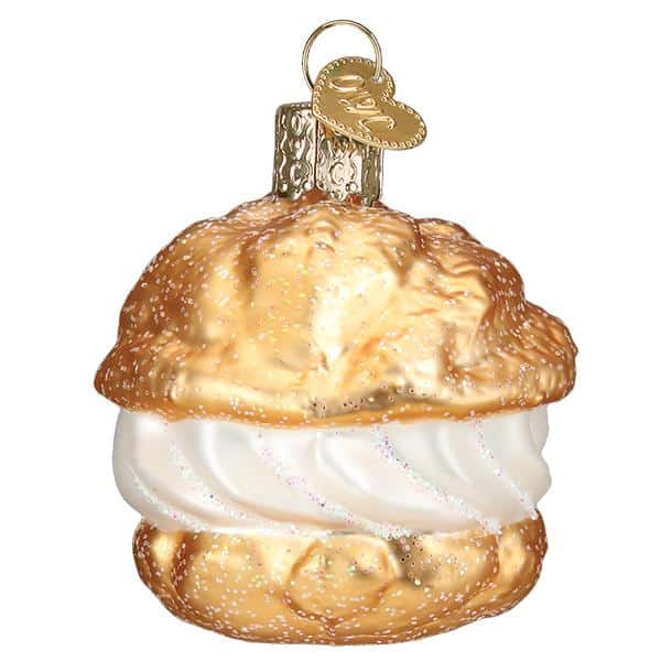 Old World Christmas Blown Glass Cream Puff Ornament