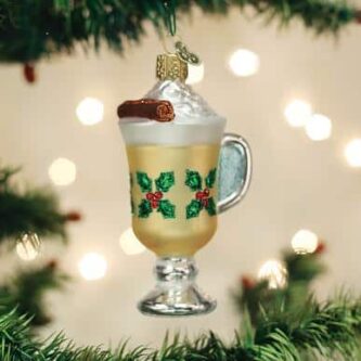 Old World Christmas Blown Glass Mug of Eggnog Ornament