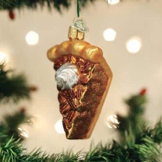 Old World Christmas Blown Glass Piece of Pecan Pie Ornament