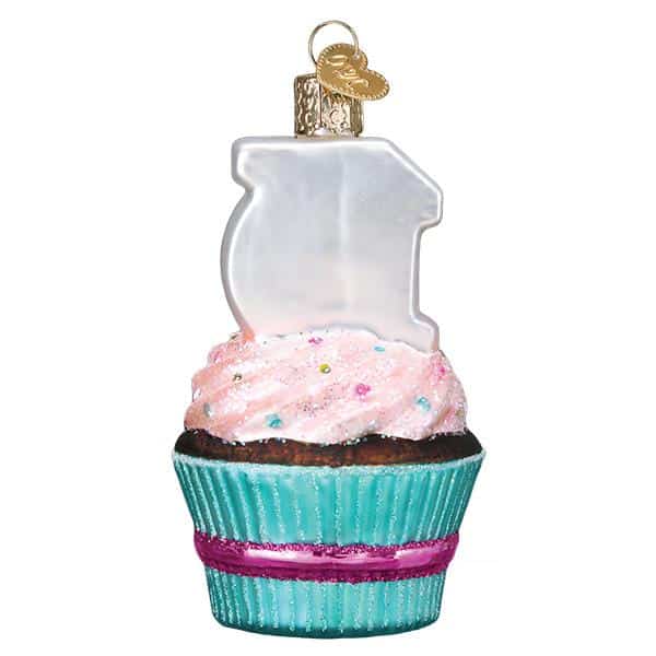 Old World Christmas Blown Glass Sweet Sixteen Cupcake Ornament