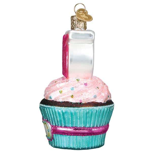 Old World Christmas Blown Glass Sweet Sixteen Cupcake Ornament