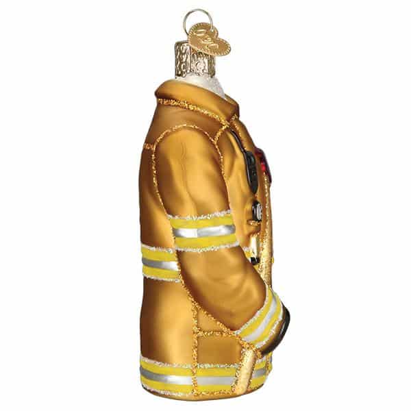 Old World Christmas Blown Glass Firefighters Coat Ornament