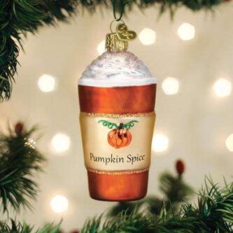 Old World Christmas Blown Glass Pumpkin Spice Latte Ornament