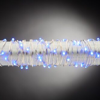 Battery Operated 3 Foot Blue Micro LED Lights with Silver Wire