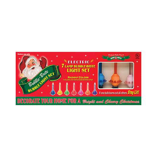 Radko Shiny Brite Holiday Splendor 7 Count Bubble Lights