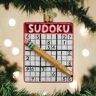 Old World Christmas Blown Glass Sudoku Ornament