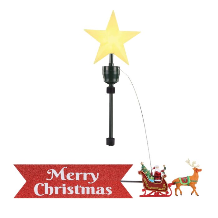 Santas Sleigh Animated Tree Topper