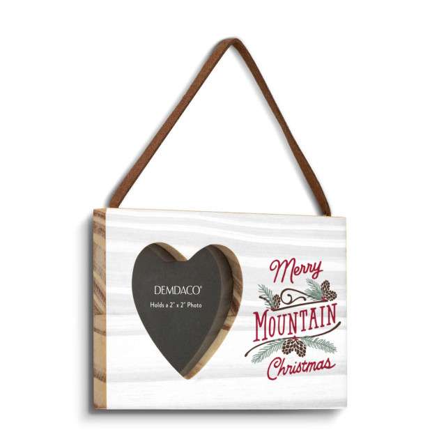 Merry Mountain Christmas Frame Ornament