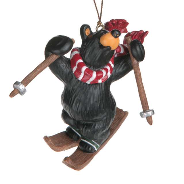 Bearfoot Bear Freestyle Skier Ornament