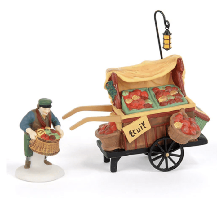 Chelsea Market Fruit Monger Dept 56 Rare Retired Dickens Village Pre owned