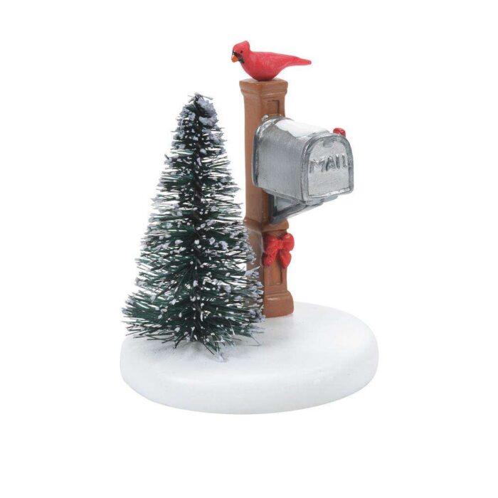 Dept 56 Snow Village Cardinal Christmas Mailbox