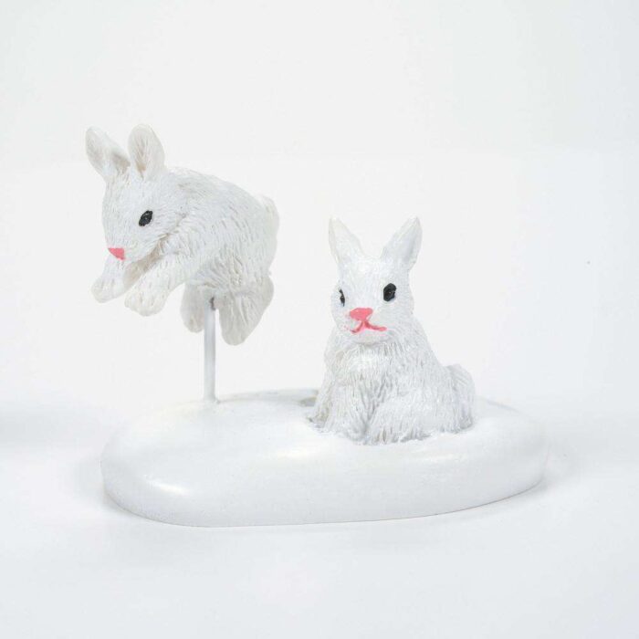 Dept 56 Village White Christmas Bunnies