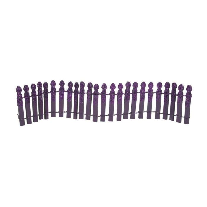 Dept 56 Halloween Village Ghoulish Purple Glitter Fence