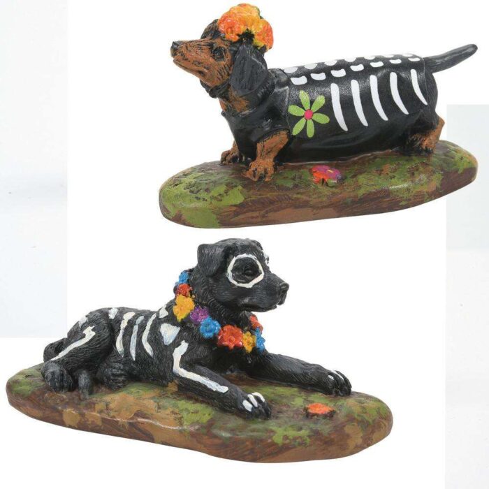 Dept 56 Day of the Dead Decorated Dogs