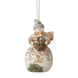 Jim Shore Woodland Snowman With Animals Ornament