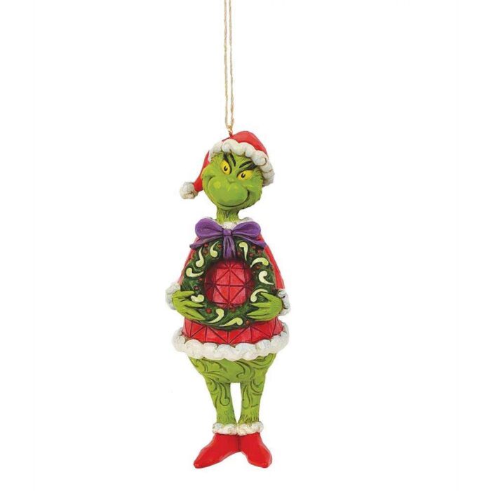 Jim Shore Grinch Holding Wreath Ornament