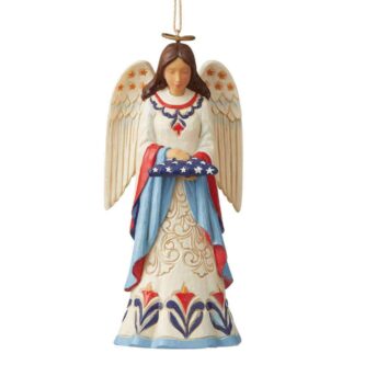 Jim Shore Patriotic Angel With Folded Flag Ornament