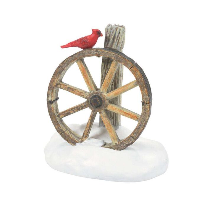 Dept 56 Village Cardinal Christmas Wagon Wheel