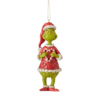 Grinch Holding Candy Cane Ornament by Jim Shore