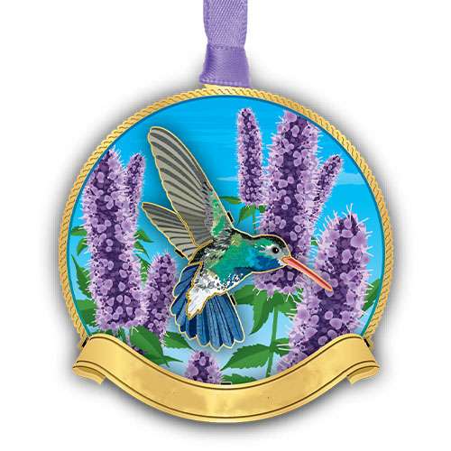 Colorado Floral Hummingbird Ornament