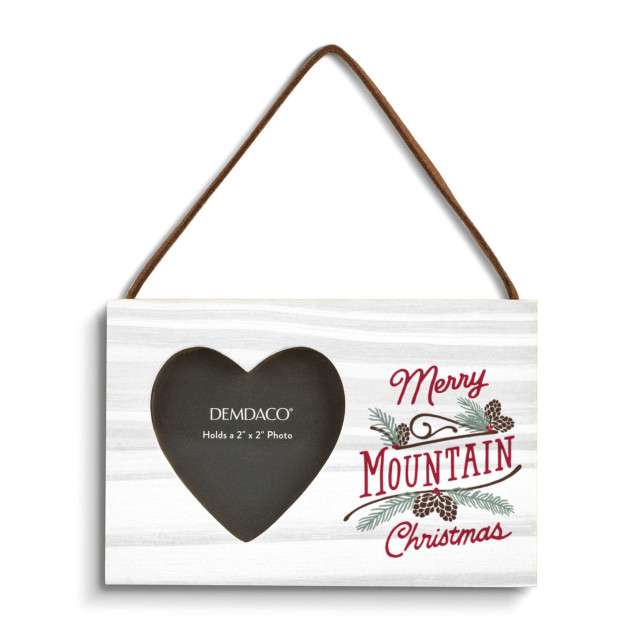 Merry Mountain Christmas Frame Ornament