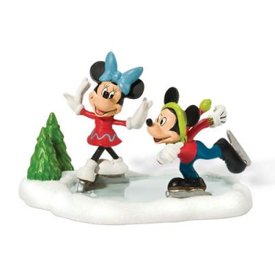 Dept 56 Disney Mickey Minnie Go Skating