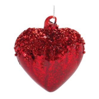 Jewel Top Red Heart Ornament