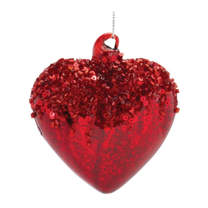 Jewel Top Red Heart Ornament