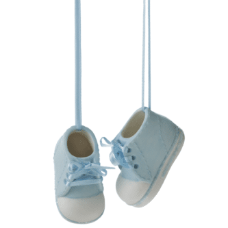 Baby Blue Shoe Ornament Set