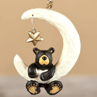 Bearfoot Bear Over The Moon Ornament