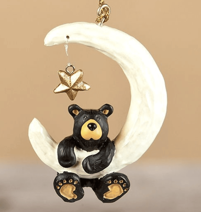 Bearfoot Bear over the Moon Ornament