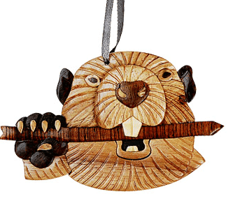 Beaver Intarsia Ornament