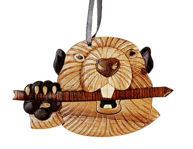 Beaver Intarsia Ornament