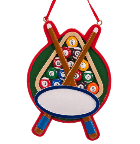 Billiards Balls and Cues Ornament Personalize