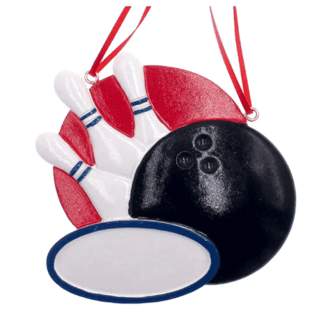 Bowling Ball and Pins Ornament Personalize