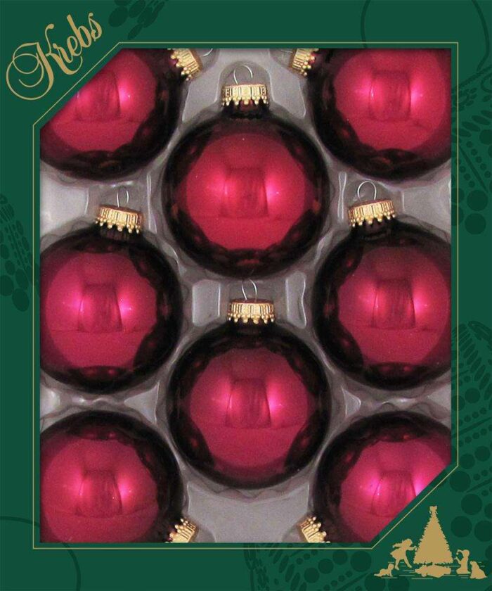 Burgundy Red Dark Balls Box of 8