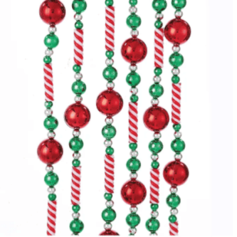 Candy Bead Garland Red White and Green