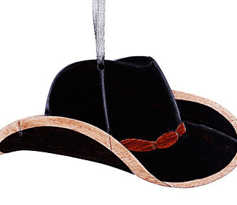 Cowboy Hat Intarsia Ornament