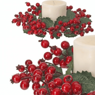 Crabapple Berry with Holly Candle Ring
