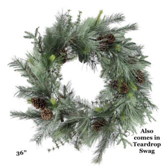 Deluxe Mountain Pine Blue Green Collection 32" Wreath